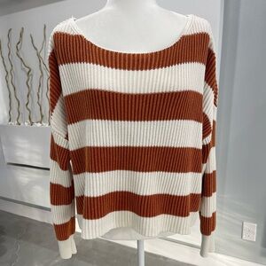By Together Brown and White Striped Sweater